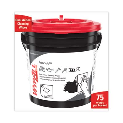Wypall Kimberly-Clark Green / White Wipe - Pop-up Dispenser - 75 sheets per container - 12 in Overall Length - 10.5 in Width - 91371 [PRICE is per CASE]