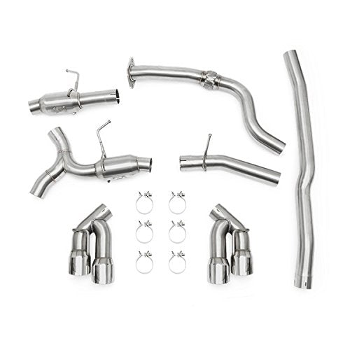 Mishimoto Quad Tip MMEXH-CAM4-16QTPP Pro Cat-Back Exhaust Fits Chevrolet Camaro 2.0T 2016-2018 Polished Tips