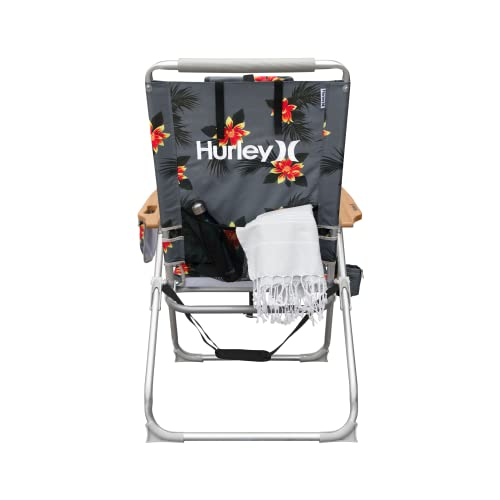 Hurley Wood Arm Hi-Boy Beach Chair, One Size, Moana Storm