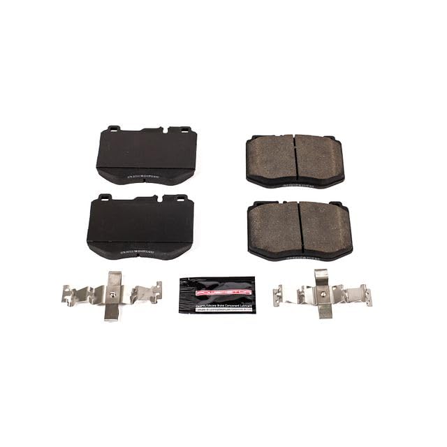 Power Stop Z23-1796 Z23 Sport Carbon Fiber Infused Ceramic Brake Pads with Hardware For C300, C300, C350e, C, E, E350, GLC300 [Model Specific]
