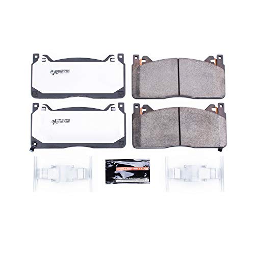 Power Stop Z26-1853 Z26 Street Warrior Front Carbon Fiber-Ceramic Brake Pads with Hardware For Ford Mustang 2016-2020 [Model Specific]