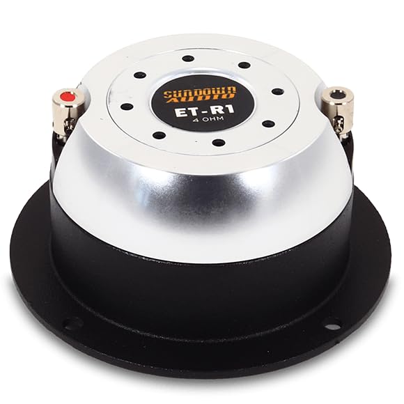 Sundown Audio High-Efficiency ET-1R PA/Stage Tweeter with Grill - 100W RMS, 4-Ohm - Large 33.5mm Dome - 105dB Sensitivity, 4kHz-20kHz - Single Unit for Monitor Systems & Crisp Highs