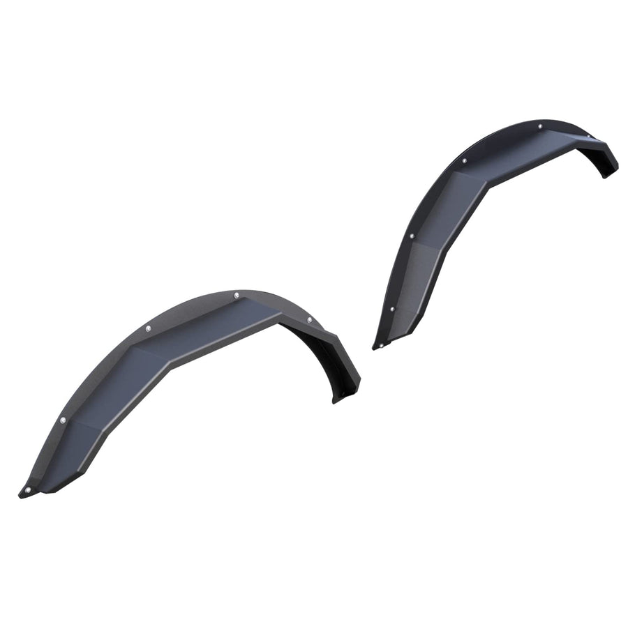 Front & Rear Black Horse FENDER FLARES Heavy Duty Sheet Metal Plate Black Compatible with 2021-2024 Ford Bronco(Excl. Heritage Edition, Heritage Limited Edition, Everglades, and Raptor)-FF-FBFR22HD