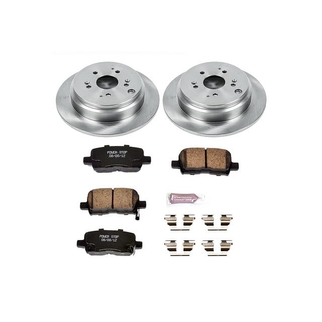 POWERSTOP Autospecialty KOE5502 Rear Replacement Brake Kit-OE Brake Rotors & Ceramic Brake Pads For Honda Odyssey 2002-2004 [Model Specific]