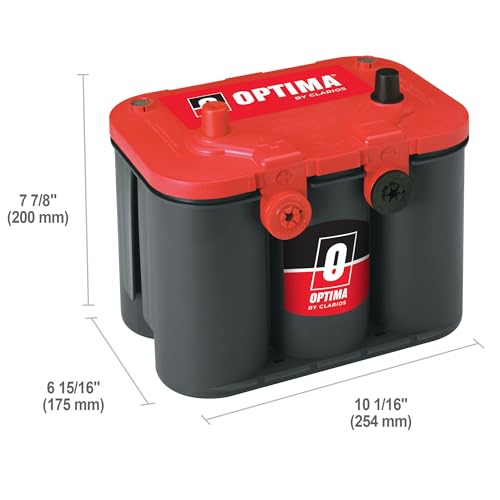 OPTIMA Batteries 34/78 High Performance RedTop Sealed AGM Car, Truck, and SUV Starting Battery, 800 CCA, Dual SAE and GM Terminals, Maintenance Free, Versitile Mounting