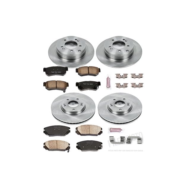 POWERSTOP Autospecialty KOE4443 Front and Rear Replacement Brake Kit-OE Brake Rotors & Ceramic Brake Pads For Hyundai Sonata 2006-2008 [Model Specific]