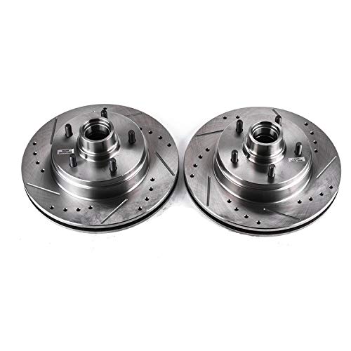 Power Stop Front AR8235XPR Drilled & Slotted Rotor Pair For Buick Roadmaster, Cadillac Brougham, Cadillac Fleetwood, Chevy Caprice, Chevy Impala, Oldsmobile Custom Cruiser [Model Specific]