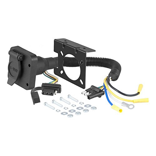CURT Dual-Output 57604 4-Way Flat Vehicle-Side to 6-Way Round Trailer Wiring Adapter
