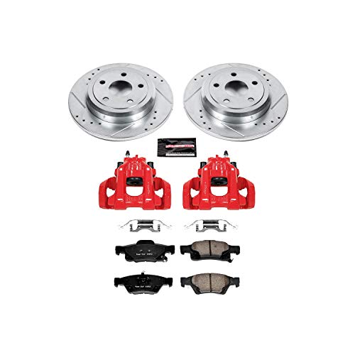 Power Stop Z23 Evolution Sport Rear Caliper Brake Kit- Brake Rotor, Brake Caliper and Carbon-Fiber Ceramic Brake Pads For Dodge Durango 2011-2020, Jeep Grand Cherokee 2011-2020 [Model Specific]