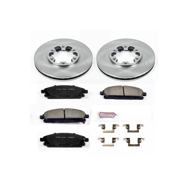Power Stop Autospecialty KOE1175 Front Replacement Brake Kit-OE Brake Rotors & Ceramic Brake Pads For Nissan Pathfinder 1996-1998 [Model Specific]