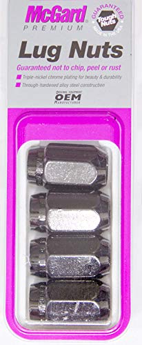 McGard Black 64031 (M12 x 1.5 Thread Size) Cone Seat Style Lug Nut, (Set of 4), 4 Lug Nuts