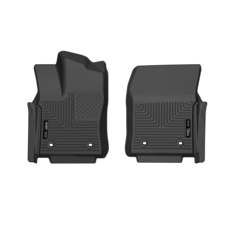 Husky Liners Floor Mats Weatherbeater | Fits 2022-2026 Toyota Tundra, CREWMAX & Double CAB ONLY & 2024-2026 Toyota Sequoia | Front Row, 2-pc Black - 18571