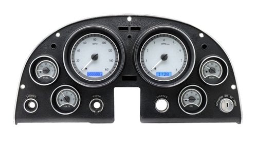 Dakota Digital VHX-63C-VET-S-B Analog Dash Gauge System Compatible with 1963-67 Chevy Corvette Silver Alloy Blue Backlighting