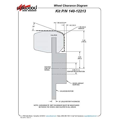 D154 P/S P-B Kit, WILWOOD Drilled-Red Big Ford 2.36" Offset 140-12213-DR