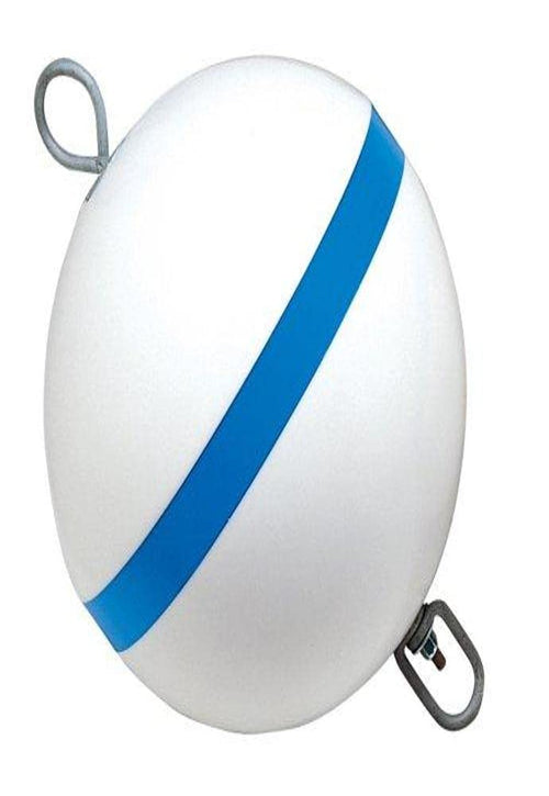 Sur-Moor Taylor Made Mooring Buoy, White (18") – Moor your boat securely – Blue reflective stripe enhances nighttime visibility – Galvanized steel hardware included – 2020108660