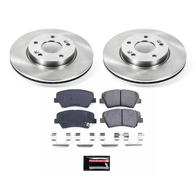 Power Stop Front KOE6503 Replacement Autospecialty Brake Kit with Brake Rotors and Ceramic Brake Pads For Elantra | Elantra GT | Veloster | Forte Koup | Forte Sedan | Forte5 [Application Specific]