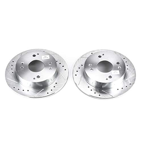 Power Stop Rear JBR526XPR Evolution Drilled & Slotted Rotor Pair For Acura CL 1997, Honda Accord 1991-1997 [Model Specific]
