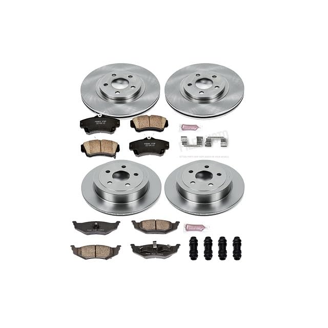 Power Stop Autospecialty KOE1705 Front and Rear Replacement Brake Kit-OE Brake Rotors & Ceramic Brake Pads