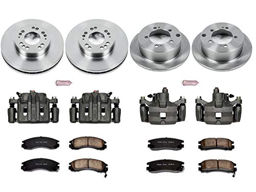 Power Stop KCOE802A 1-Click Front and Rear Auto specialty OE Replacement Brake Kit with Caliper, 1 Pack For Mitsubishi Eclipse 2000, Mitsubishi Galant 1999-2000 [Model Specific]