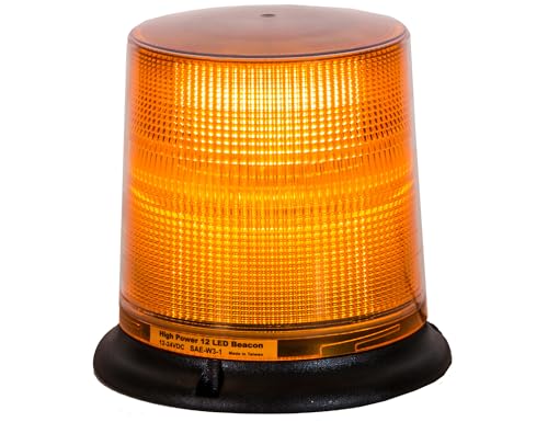 Buyers Products LED Beacon Light SL696A, 6.5" x 6.5", 12" Blunt Cut Lead, Permanent Mount, Strobe Lights for Trucks, Emergency Lights for Vehicles