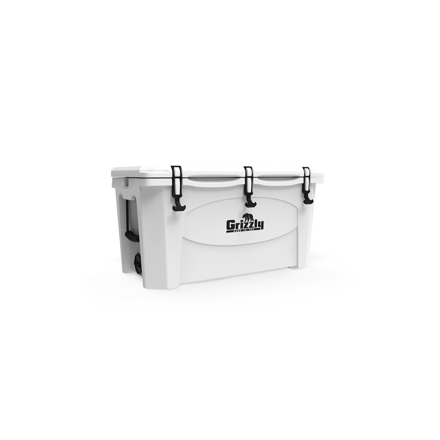 75 Cooler Grizzly | 75 qt Ice Chest Durable Rotomolded Insulated | Made in USA | Warranty for Life | For Beach Boat Camping Fishing Hunting | G75 | White