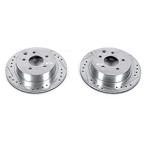 Power Stop Rear JBR751XPR Drilled & Slotted Evolution Rotor Pair For INFINITI J30 1993-1997, INFINITI Q45 1997-2001 [Model Specific]