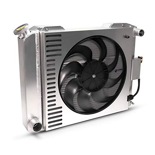 Slim-Fit PFM Radiator, Universal Series, 23-13/32 in W x 18-1/2 in H x 4 in D, Single Pass, Passenger Side Inlet, Driver Side Outlet, Aluminum, Natural, Manual Transmission, Each
