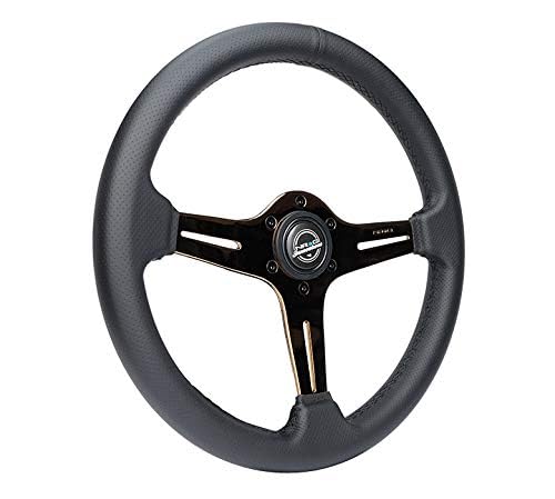 NRG Innovations Light Weight Gaming Steering Wheel: NRG-ST-018RG-PR Blitz- Made with Perforated Leather, Light Weight Composits and Rose Gold Spoke with Slits