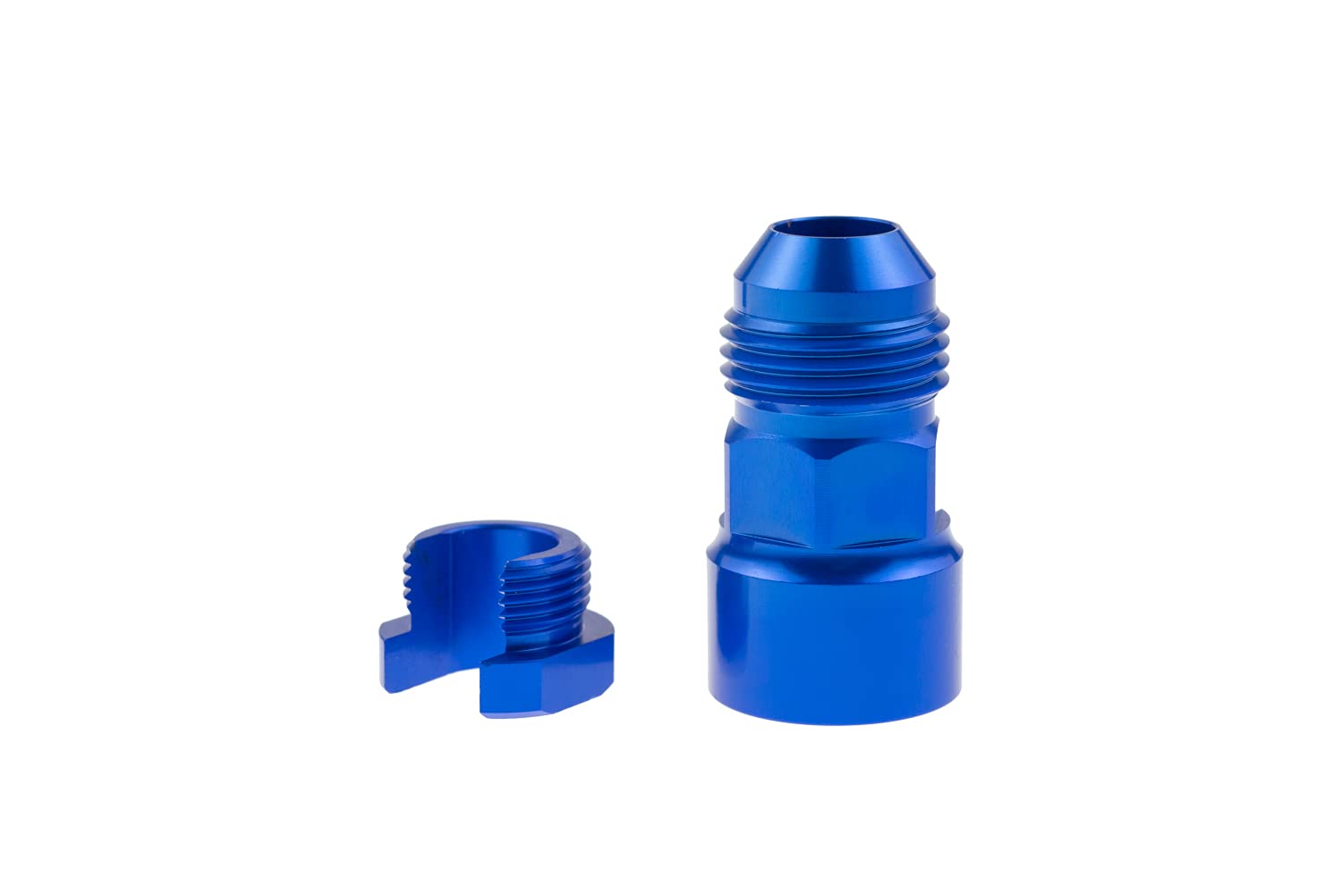 Performance Red Horse EFI Fitting-06 an Male to 5/16" SAE Quick-Disconnect Female Blue