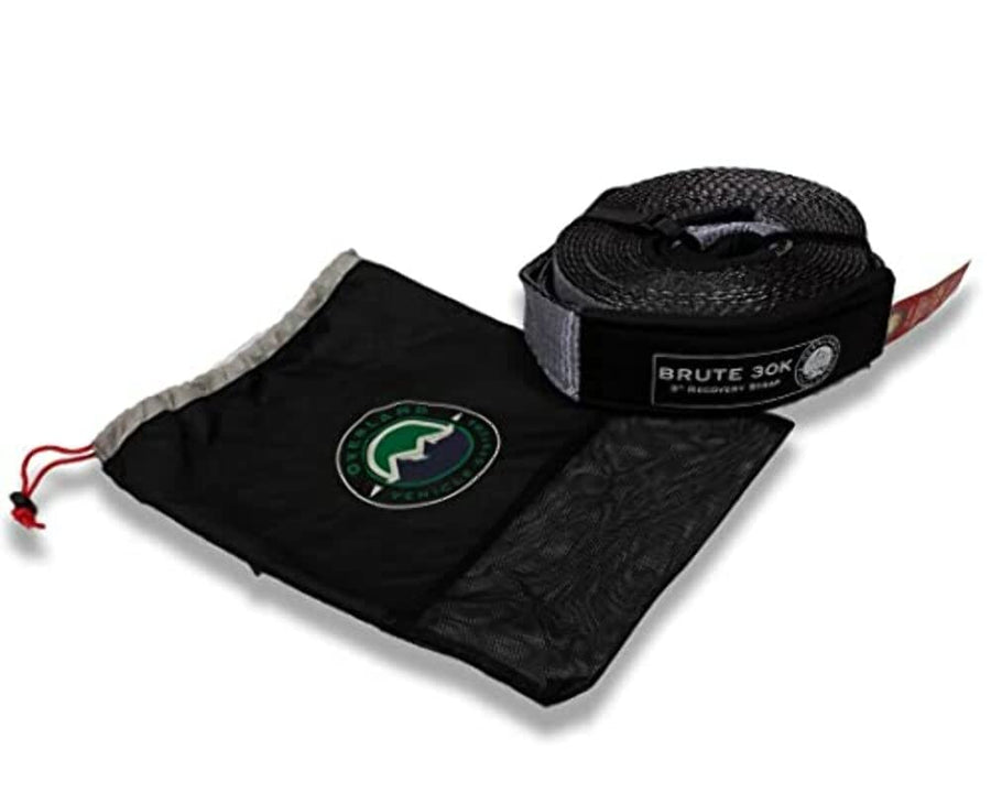 Tow Strap Overland Vehicle Systems 30,000 lb. 3" x 30' Gray with Black Ends & Storage Bag Universal - 30,000 lb. Breaking Strength - for Use in Automotive Recovery and Towing