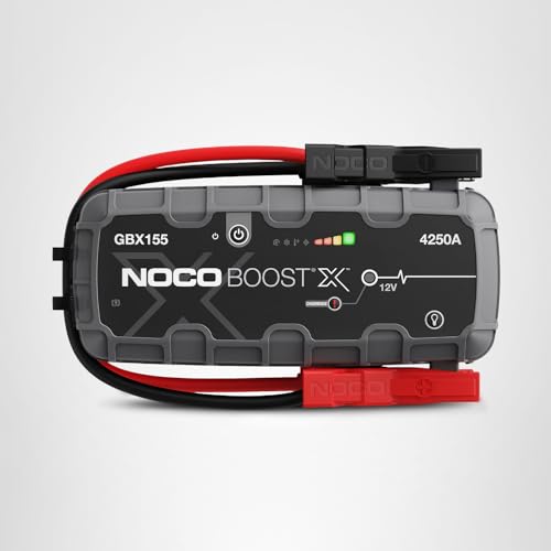 NOCO GBX155 Boost X: 4250A UltraSafe Jump Starter – 12V Lithium Battery Booster Pack, Portable Jump Box, Power Bank & Jumper Cables - for 10.0L Gas and 8.0L Diesel Engines