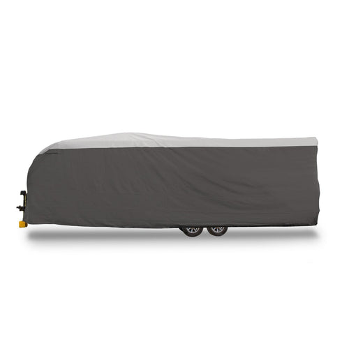 Camco 22-24-Ft ULTRAGuard Travel Trailer/Class C RV Cover - Features Zipper Entry Doors & Covered Air Vents - Crafted of Spunbond Polypropylene - Storage Bag for RV Storage and Organization (45741)