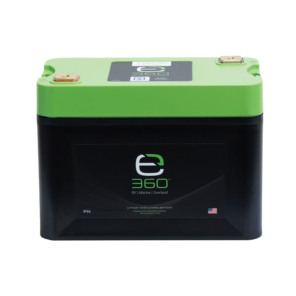 e360 Extreme Density LiFePO4 Lithium Deep Cycle Battery - 120Ah 12.8V Group 27 by EXPION360 - Perfect for RV/Camper, Marine, Overland/Van, Solar and Off-Grid Applications