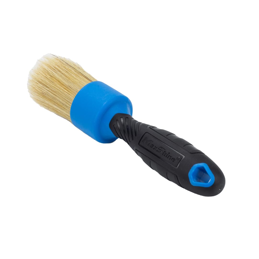 Maxshine 100% Boar's Hair or Mixed Bristle Universal Stubby Detailing Brush – Premium Detail Brush for Interior & Exterior – Ideal for Wheels, Engines, Air Vents & Trim Cleaning
