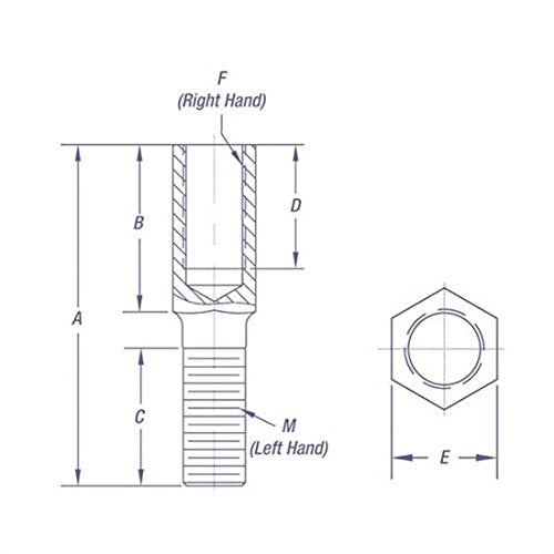 AA12-12 QA1 Linkage Adjuster, Anodized Aluminum