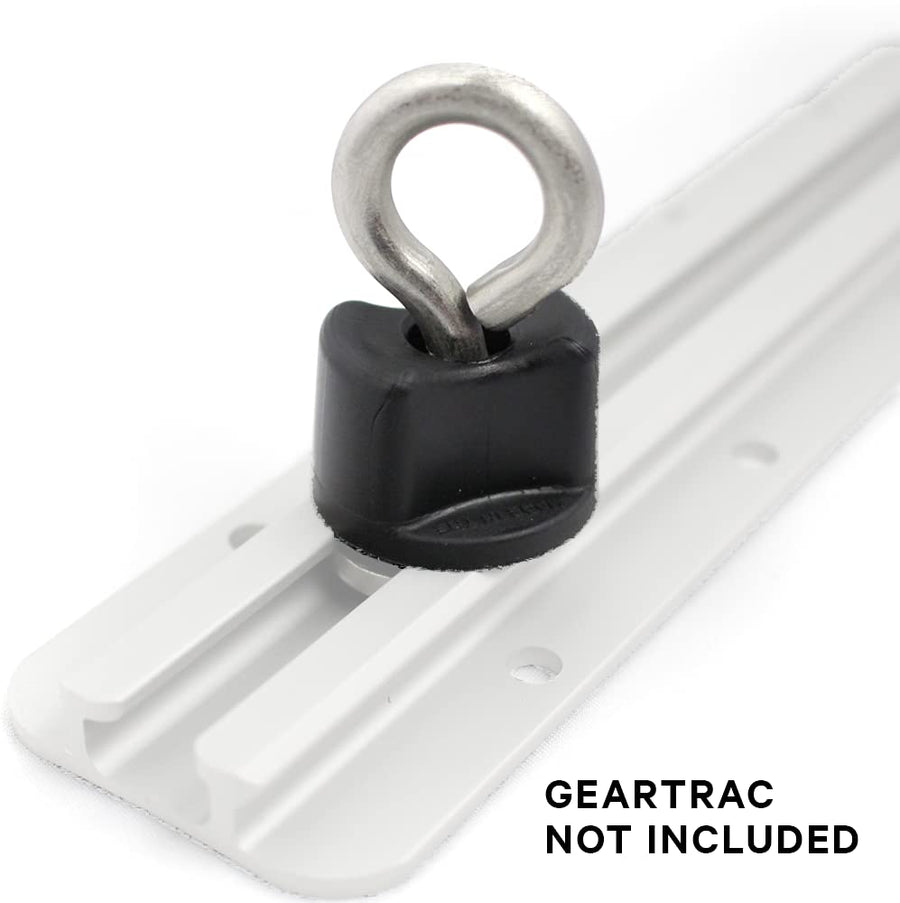 Track Mount YakAttack Tie-Down Eyelets | 2 Pack Stainless Steel Anchoring Points | Fits GearTrac, MightyMounts & Most Kayak Tracks | Cooler & Crate Securing Hardware | Made in USA