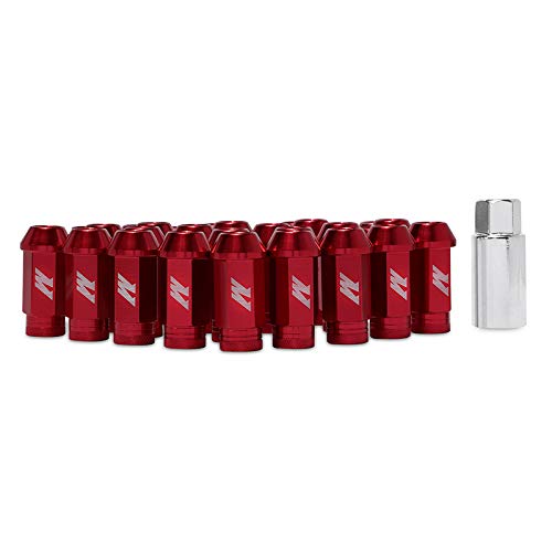 Mishimoto Aluminum Locking Lug Nuts MMLG-1220-LOCKRD, 1/2" x 20, Red