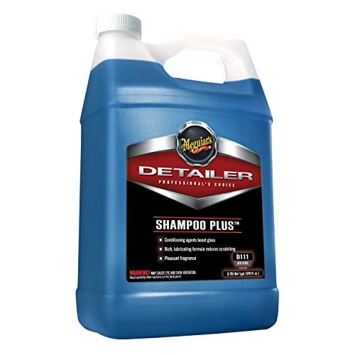 Car Wash Soap Meguiar's D1111 Shampoo Plus – Gently Cleans Without Swirling or Scratching, Effectively Lifts Dirt and Grime Leaving Car Slick To The Touch – 1 Gallon