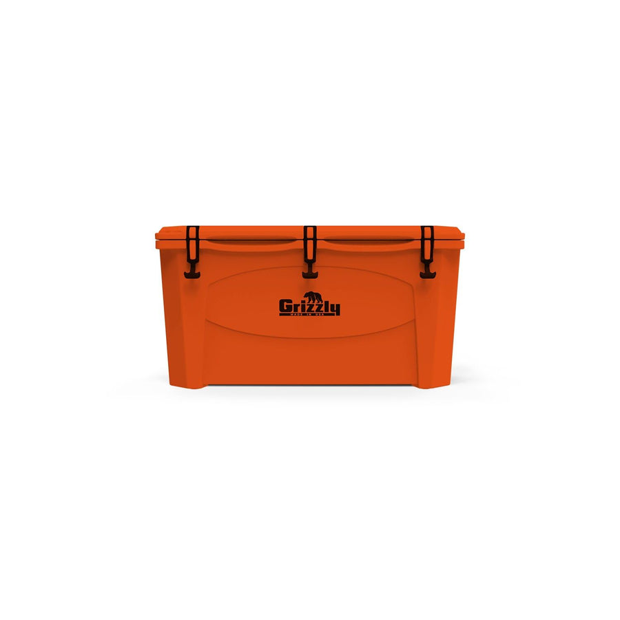 100 Cooler Grizzly | 100 qt Ice Chest Durable Rotomolded Insulated | Made in USA | Warranty for Life | for Beach Boat Camping Fishing Hunting | G100 | Orange