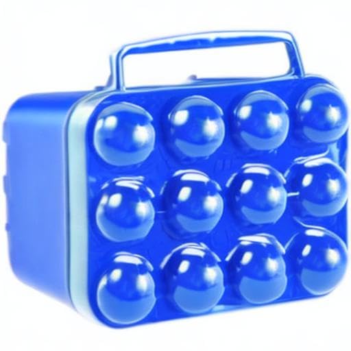 Egg Carrier Camco Holder with Built-in Handle | Ideal for RVing, Camping, Tailgating, Picnics, Road Trips and More | Safely Carry Up to 12 Eggs | Blue (51015)