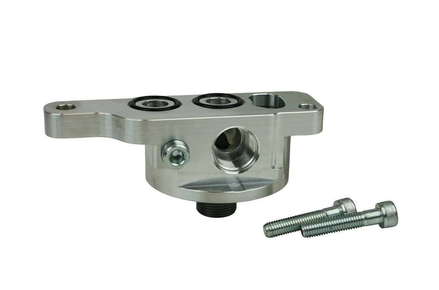 Moroso Inbound Oil Filter Adapter 23715, GM LS Engine w/Moroso Oil Pan, Includes Accumulator Port