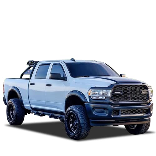 Heavy Duty Black Horse Impact Drop Side Steps Black Compatible with 09-10 Ram 1500|11-18 Ram 1500|19-22 Ram 1500 Classic|2010 Ram 2500/3500|11-23 Ram 2500/3500 (Excl Cab Chassis w/Def Tanks)-IM-DORACC