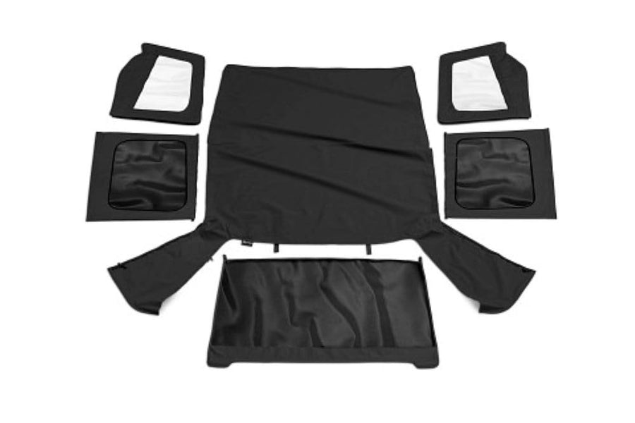 Rampage Products Replacement Rampage Soft Top with Door Skins | Vinyl, Black Denim with Tinted Windows | 99415 | Fits 1988 - 1995 Jeep Wrangler YJ