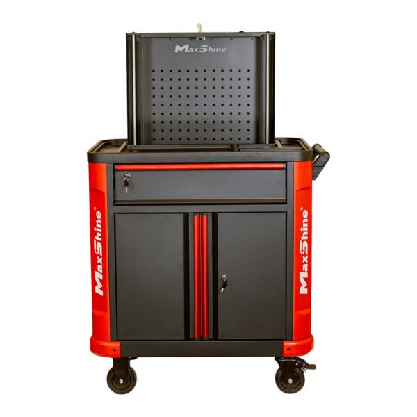 Premium MaxShine Multifunction Detailing Cart with LED Light 110-220V Power Board