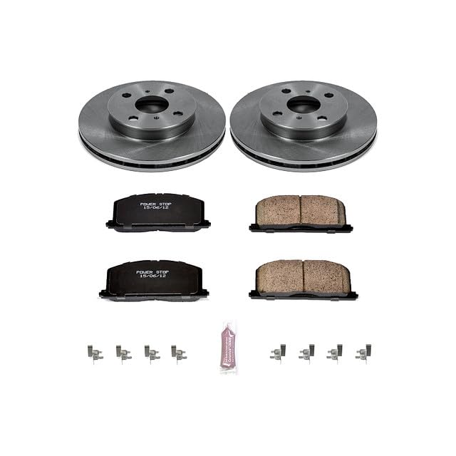 POWERSTOP Autospecialty KOE6239 Front Replacement Brake Kit-OE Brake Rotors & Ceramic Brake Pads For Toyota Celica 1990-1991 [Vehicle Specific]