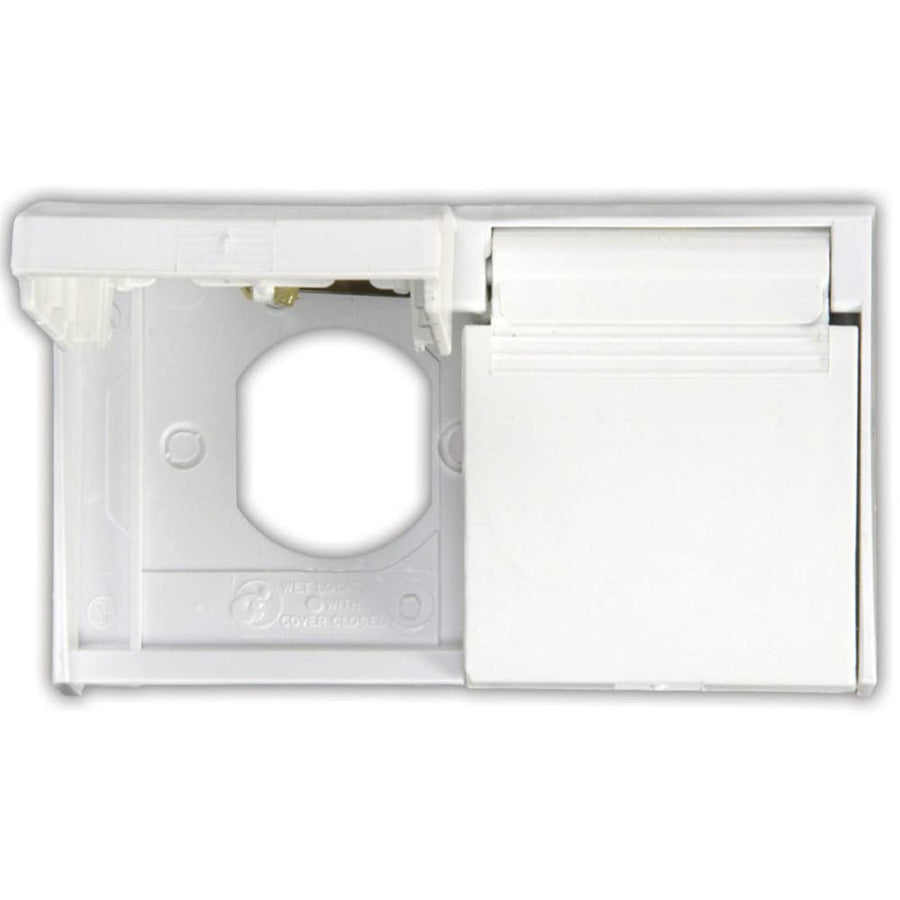 Polar White JR Products 47505 Weatherproof Duplex Outlet Cover