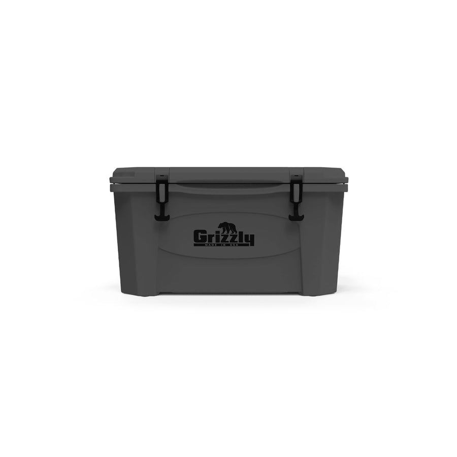 45 Cooler Grizzly | 45 qt Ice Chest Durable Rotomolded Insulated | Made in The USA | Warranty for Life | for Beach Boat Camping Fishing Hunting | G45 | Stealth Gray