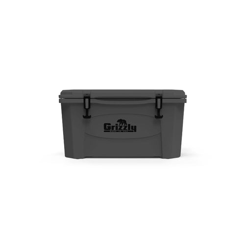 45 Cooler Grizzly | 45 qt Ice Chest Durable Rotomolded Insulated | Made in The USA | Warranty for Life | for Beach Boat Camping Fishing Hunting | G45 | Stealth Gray