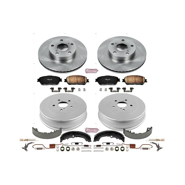 Power Stop Autospecialty KOE15413DK Front and Rear Replacement Brake Kit-OE Brake Drums & Ceramic Brake Pads For Toyota Tacoma 2005-2015 [Vehicle Specific]