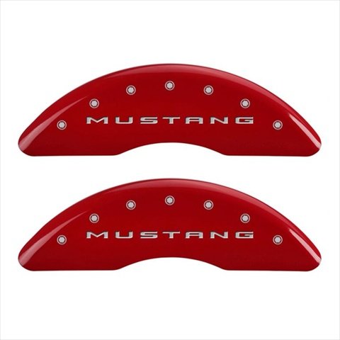 Mustang MGP Caliper Covers 10201SM52RD Red Caliper Covers - Engraved Front & Rear44; Set of 4